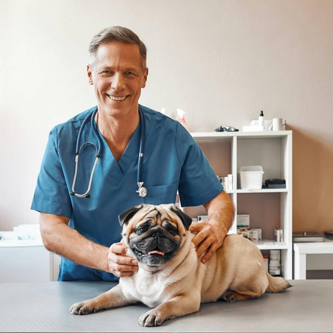 doctor checking the pet